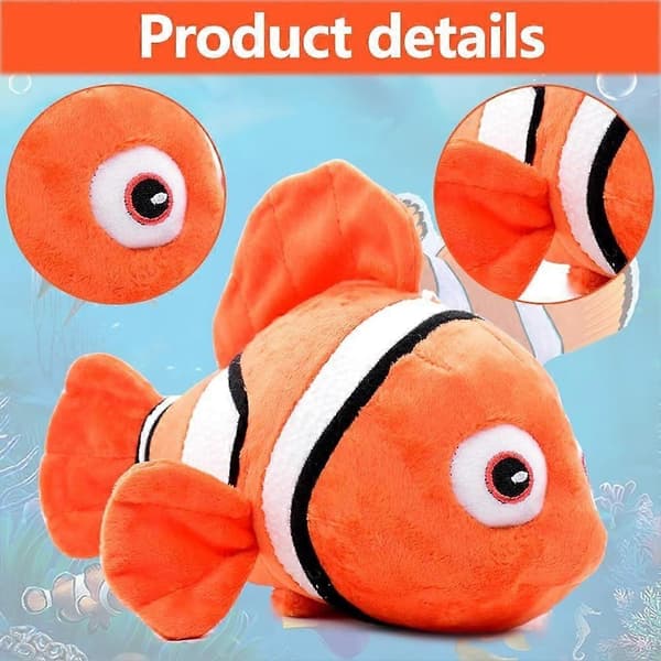 SBSGV Pixar 35 cm Nemo Plysdyr - Tilføj Nemo til din samling, Ultrablødt Stort Plysdyr - Perfekt