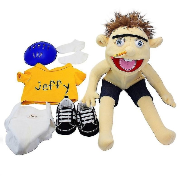 Store Jeffy Boy hånddukker 60 cm blød dukke til børn Talkshow Festrekvisitter Jule plyslegetøj Børnegave - Perfet