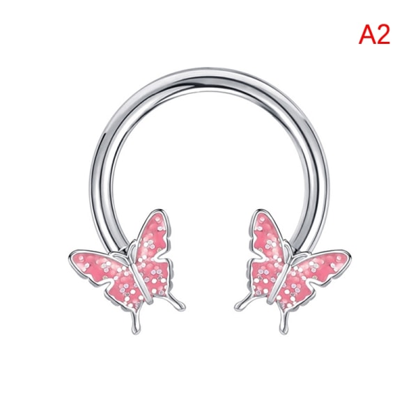 Butterfly Horseshoe Nese Ringer Øredobber Septum Ring - Perfet A2