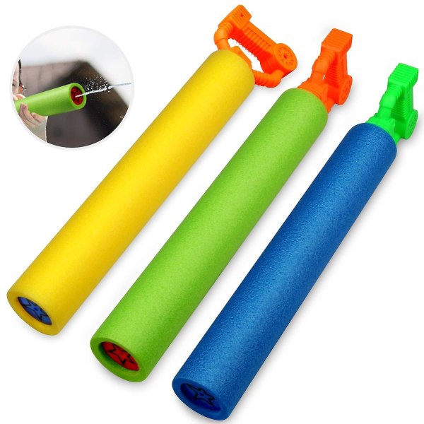 3-pakke vannpistoler for barn, Super Soaker Foam Water Blaster Shooter - Perfet