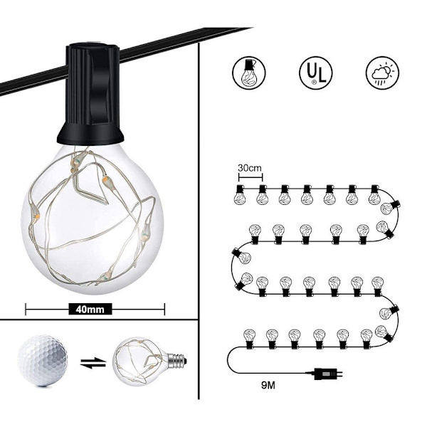 LED fairy lights, total längd 9 m, energisnåla fairy lights - Perfet