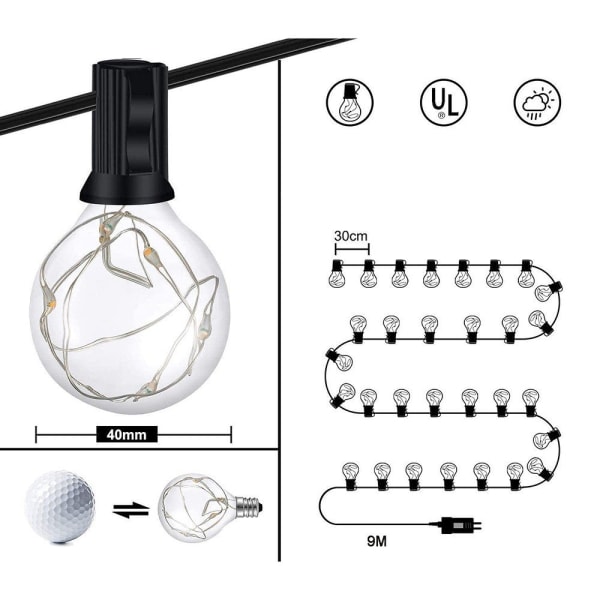 LED-keijuvalot, kokonaispituus 9 m, energiaa säästävät keijuvalot - Perfet