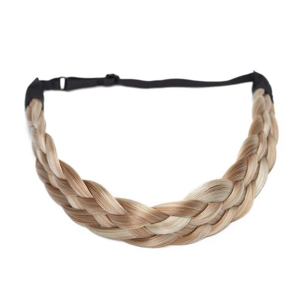 Tykt Flettet Elastisk Hårbøjle Hårbånd Tilbehør til Kvinder - Perfekt lightbrown&bleachblonde