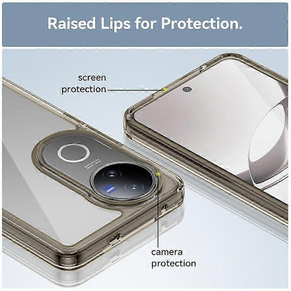 Kompatibel med vivo V50 5G Skal TPU + Akryl Skyddande Transparent Mobilskal - Perfekt Transparent Grey