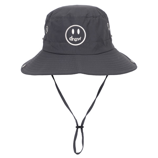 Smiley hip hop hatt broderad vandringshatt - Perfet Grey