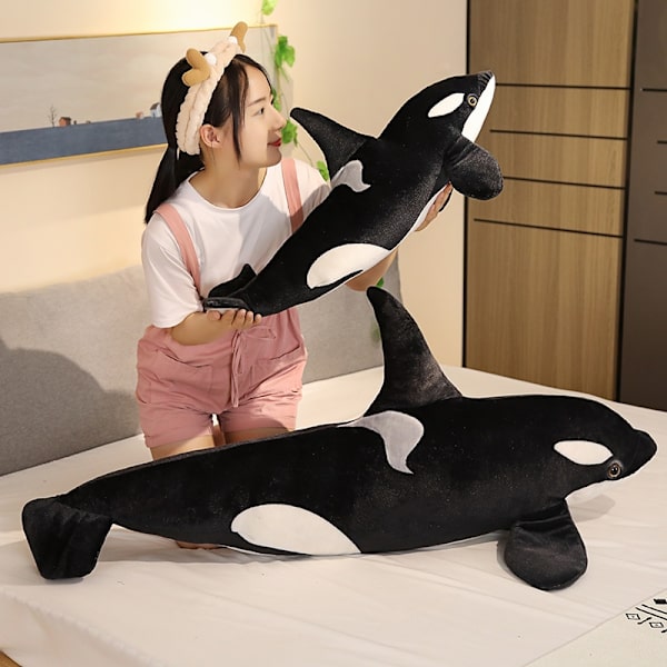 Simulaatio Suuret Orca Pehmolelut Täytetyt Orcinus Orca Kalanukke Hai Sarjakuva Pehmeä Nukkuma Tyyny Lapset Tytöt Baby Lahja 1 - Perfet 1 75cm