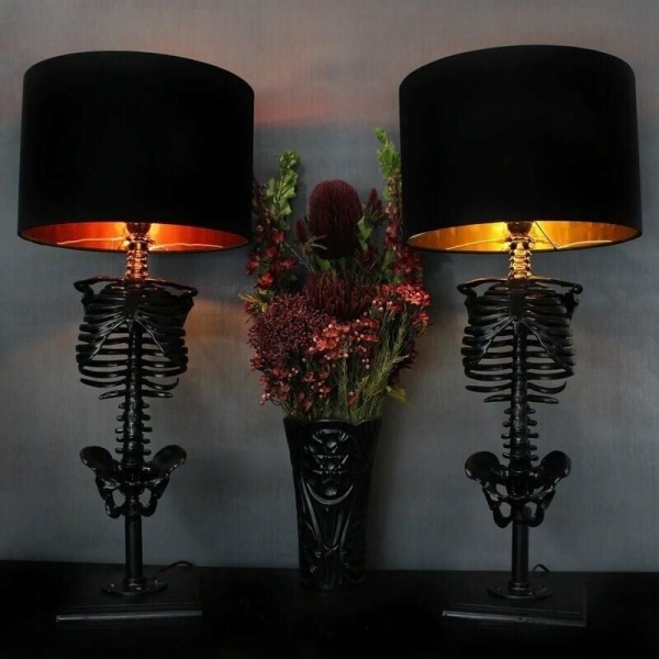 Skeleton Bordlampe Klassisk Home Dekorativ Lampe Gotisk Skeleton Bordlampe- Perfet