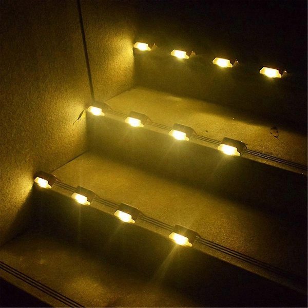 12 LED Solar Trappelys, Utendørs Hagelys, Vanntette Balkonglys, Dekorative