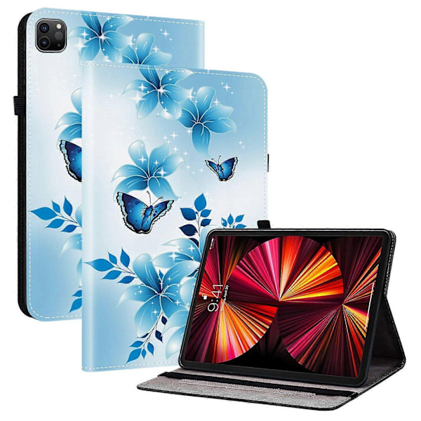 Nahkakotelo Yhteensopiva iPad Air 11 (2025) (2024) Air (2022) (2020) Pro 11 (2022) kanssa, Kuvioitu Tablettikotelo Co-Perfet Blue Butterfly