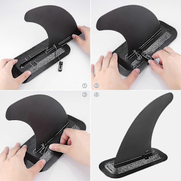 8\" Avtagbar Universal Surfbräda Sup-Fena med Fenbas, Avtagbar Centerfena Stand Up Paddle Board - Perfet