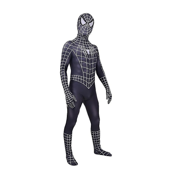 Halloween Mænds Sort Remy Spiderman Cosplay Kostume Venom Symbiote Remy Dragt Zentai Bodystocking Voksen-Perfekt Hood Jumpsuits S