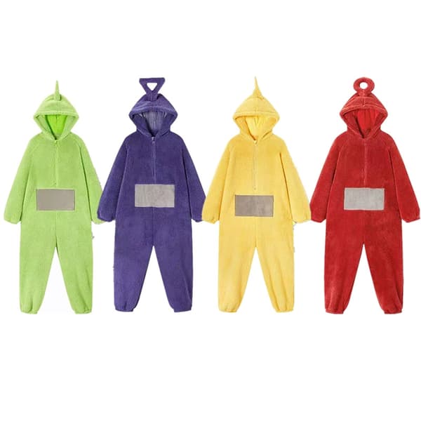 4-farvet Teletubbies heldragt pyjamas - sød og sjov - Perfekt Red M