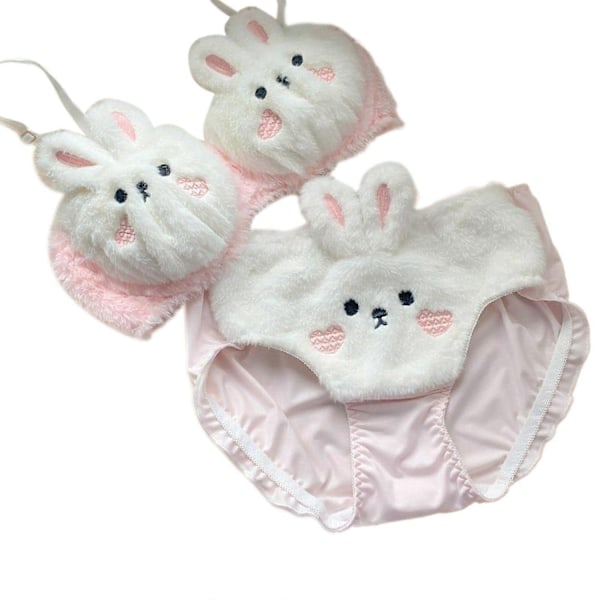 Hauska Karhu Alusvaatesetti Tekoturkis Rintaliivit ja Pikkuhousut Pehmo Alusvaatesetti Sarjakuva Ihana Rintaliivisetti Lomalahjat Naisille Söpö karhupuku XL-Täydellinen Cute bear suit M