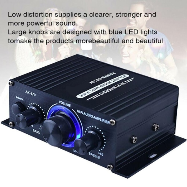400W Mini HiFi Digital Stereo Ljudförstärkare Hemmikrofon Radioanvändning - Perfet