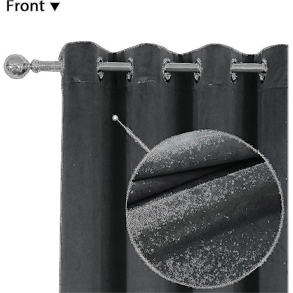 Luksuriøse termisk isolerede gardiner, tykke, solide, effektive mørklægningsgardiner - Perfekt Deep Gray W 59x H 71 150cm*180cm