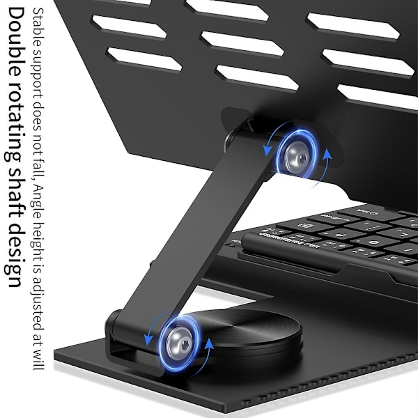 Samsung Galaxy Fold / Z Fold -sarjan kokoontaitettava pöytäteline Bluetooth-näppäimistöllä + hiirellä + Stylus-kynällä - Perfet Black