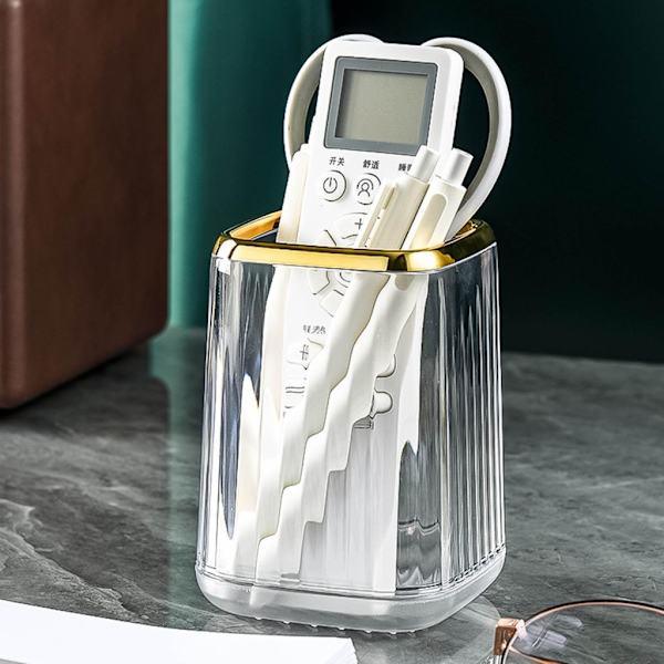 Sminkebørsteholder, Kosmetisk sminkebørsteholder til skrivebord Transparent white