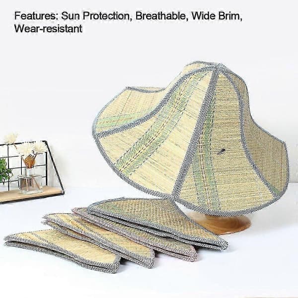 Forår Sommer Foldbar Anti-UV Bredskyggede Solhatte Strandkasket Fiskerhat Solhat Stråhat - Perfet blue 37cm