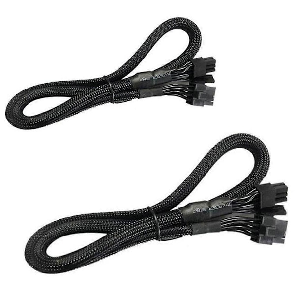 2-pak 8-PIN TIL 8-Pin (6+2) PCIE VGA Strømforsyningskabel Fleksibel Kompatibel med Supernova 650 750 850 1000 1600 2000 G2 G3 P2 T2 GS-Perfet
