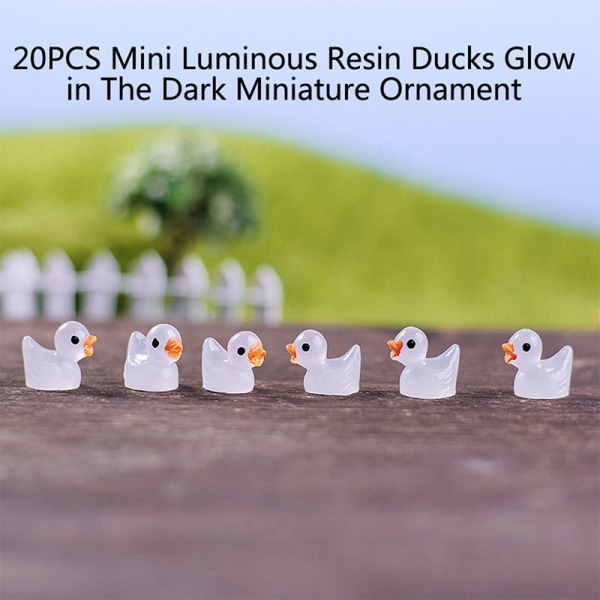 20st Mini Luminous Resin Ducks Glow In The Dark Miniatyrer Orna - Perfet