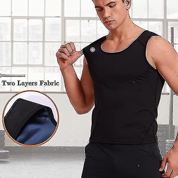 svett bastuväst för män Värmeavledande polymerväst Bastuoverall Träningslinne Pullover Waist trainer Body() - Perfet Blue M