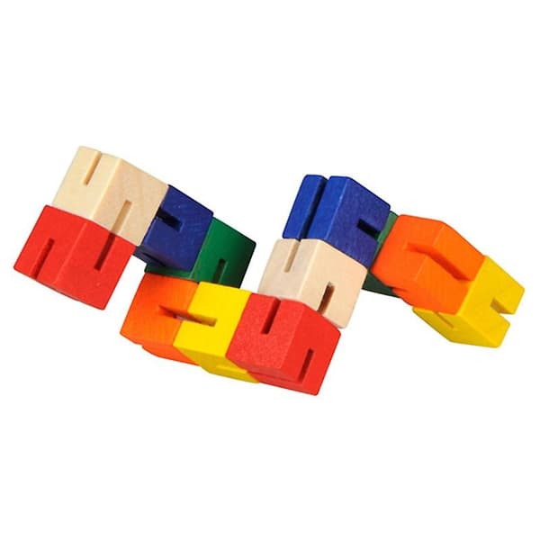 Træ Twisty Blocks legetøj Farve Sensorisk Træ Stress Relief legetøj til Børn Voksne-Perfekt