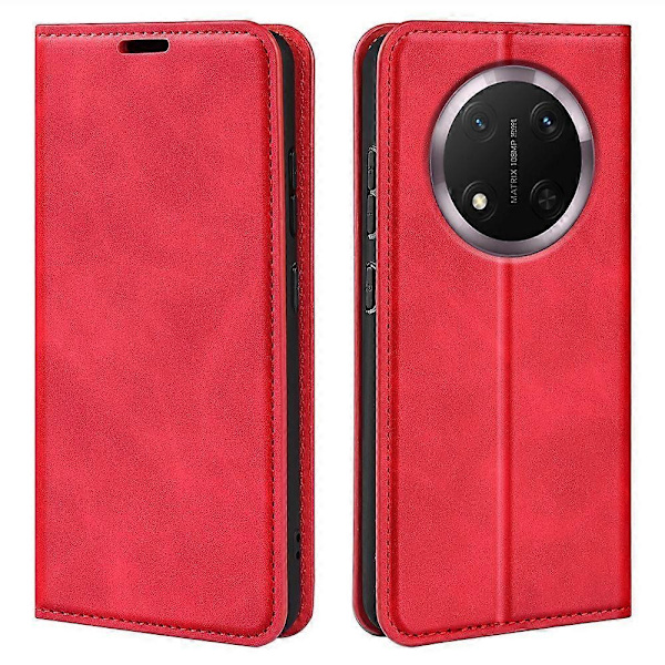 Honor Magic7 Lite 5G / X9c 5G Kotelo, ihonmyötäinen nahkalompakko puhelinkotelo - Täydellinen Red