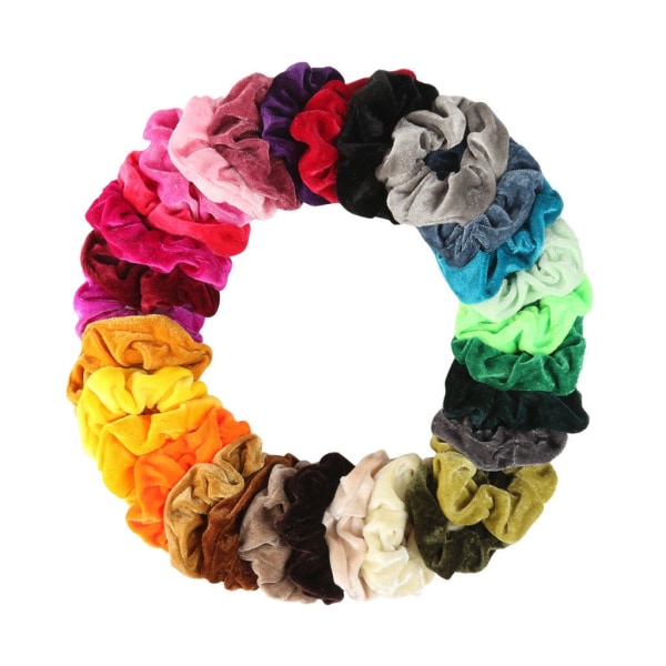 36 st Sammetshår Scrunchies, hårband, Hårband - Perfet multicolor