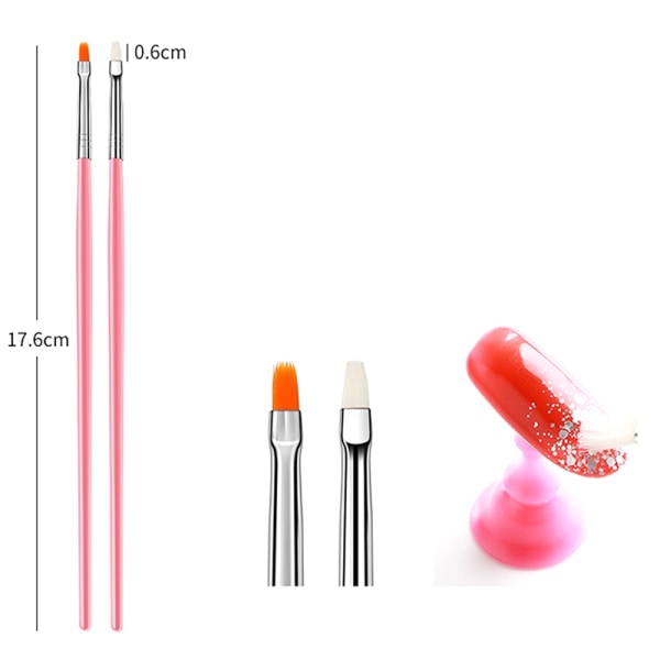 5 kpl Dotting Pen Crystal Handle Nail DIY Art UV-geelikynsiharja - Perfet 1