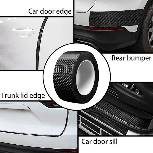 5d Carbon Fiber Tape, Anti-crash Car Protection Wrap, Dørboard Anti-stepping Vandtæt bilmærkat -- Perfet 5roll