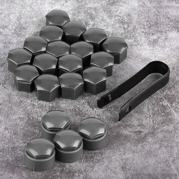 20 kpl 17 mm pyöränmutteripultit, auton pyörännavan suojat varkaudenestokorkit, harmaa