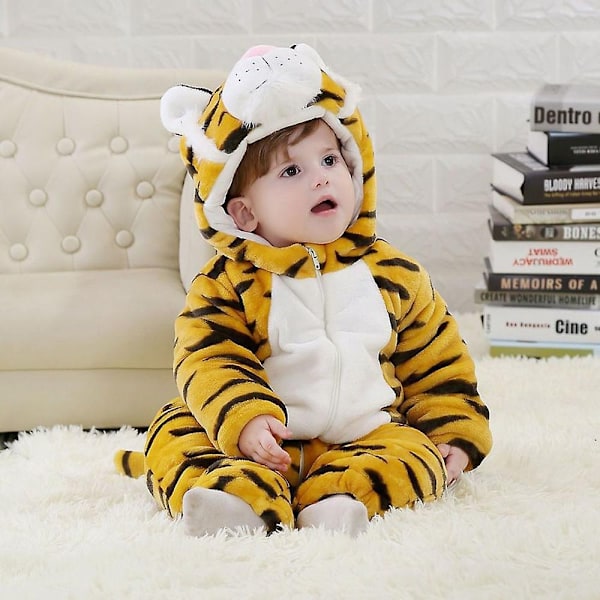 Tegneserie Dyreformet Pyjamas Unik Form Løstsittende Langærmet Nattkjole for Soverommet - Perfekt Leopard 80cm