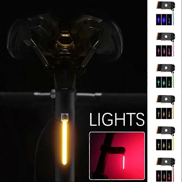 Photon Drop Light USB Genopladelig Cykelbaglygte 3 Lystilstande Robust-Perfekt Red