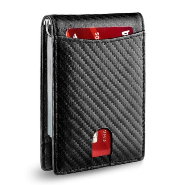 Minimalistisk Slim Plånbok För Män Med Money Clip RFID Blocking Fr - Perfet Carbon Fiber Black