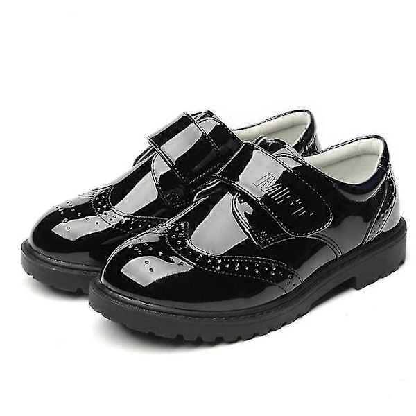 Pojkar Stängda Tå Oxfords Formella Dagliga Klänningskor Låga Loafers-Perfet Magic Tape Black EU 29.5
