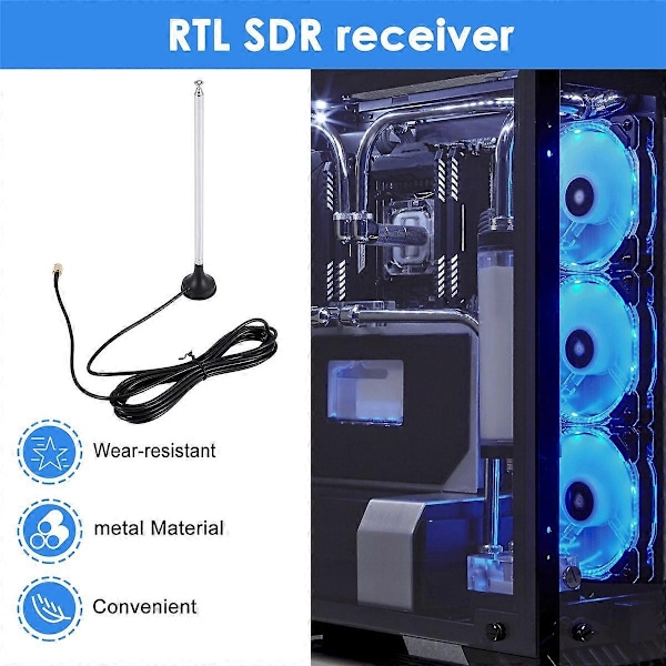 RTL SDR Mottagare V3 RTL2832U 0.1MHz-1.7GHz TCXO SMA Mottagare med Antenn-Perfekt