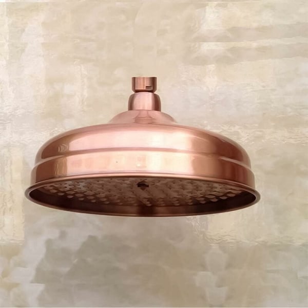 Kuparinen suihkupää 20 cm (8 tuumaa), halkaisijaltaan korkeapaineinen suihkupää säädettävällä kulmalla suihkupää - sadesuihkupää - kulta - Perfet