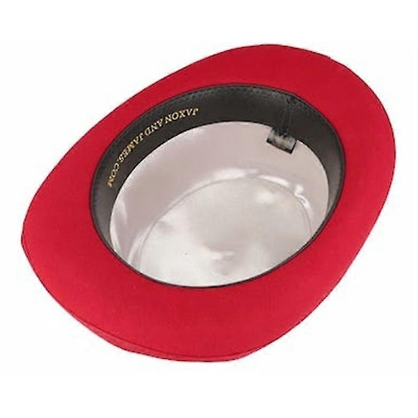 Medium Crown Rød Flosshatt Unisex Hatt Steampunk Hatt Sylinder Ullfilt Topp-Perfekt Red