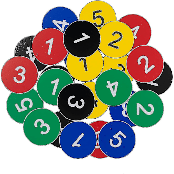 Nummererte merkelapper - Graverte nummererte merkelapper, ID-merkelapper, nøkkelmerkelapper uten hull - Perfekt 1-100 Red