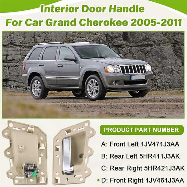 Innvendig dørhåndtak for bil, kompatibelt med Jeep Grand Cherokee 2005-2011 - Perfekt