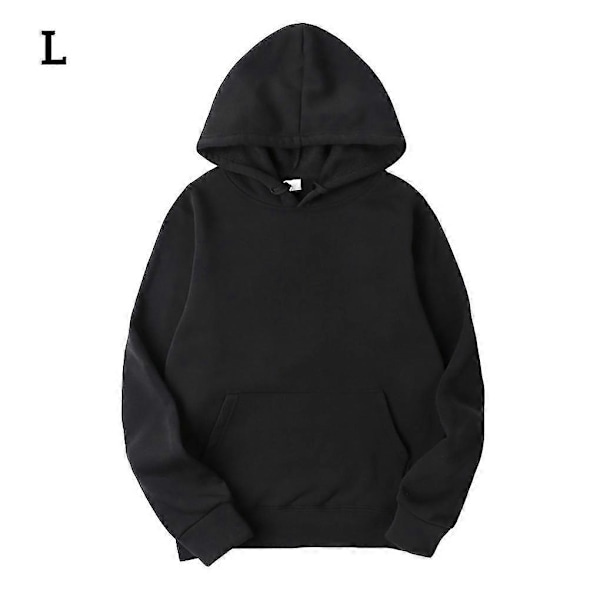 Unisex Bomuldstrøje med Snørehætte - Perfekt Black L