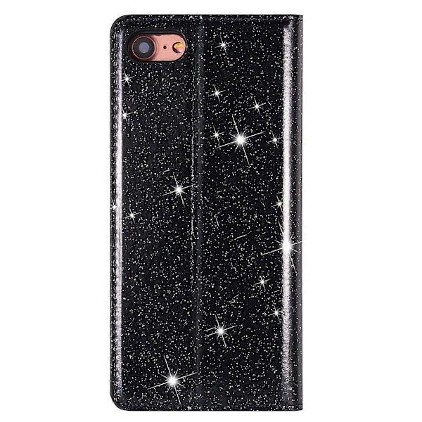 Yhteensopiva iPhone 8 / 7 kanssa Erittäinohut Glitter Magneettinen Vaakasuuntainen Läppä Nahkakotelo Pidikkeellä & Korttipaikoilla - Perfet