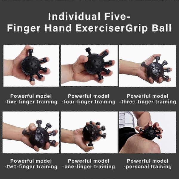 Håndgreb Forstærker Finger Træner Stress Relief Bold Håndledstræner - Sort-Perfet