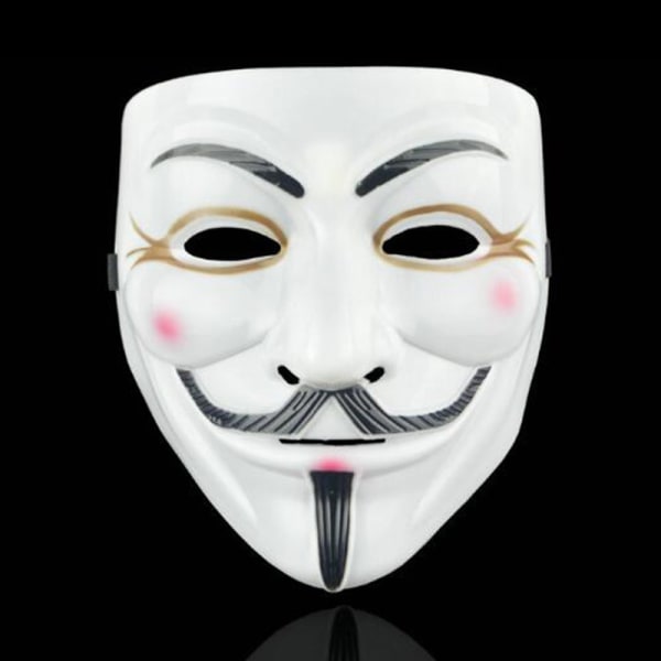 V för Vendetta Halloween Party Wear Masker - Perfet White+Eyeliner
