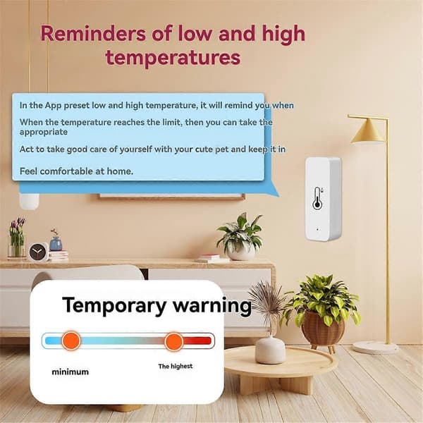 Smart Wifi Temperatur- och Fuktighetssensor för Hem Iot-Enhet - Perfet