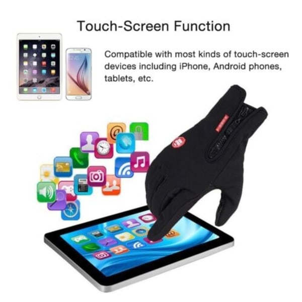 Winter Warm Vindtät Vattentät Anti-slip Thermal screen Handskar - Perfet Black 2XL