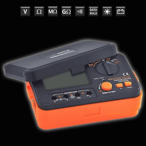 Megger Megohmmeter 250v 500v 1000v - Digital Isolasjonsresistans Tester - Perfekt
