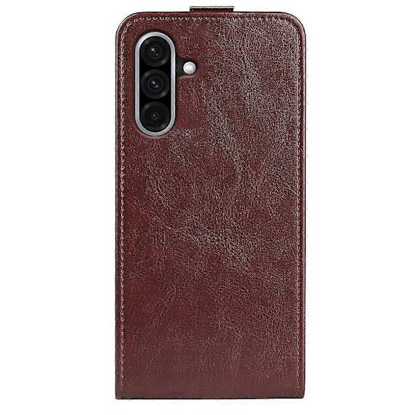 Kompatibel med R64 Tekstur Vertikal Flip Læder Telefon Cover - Perfekt Brown For Samsung Galaxy A36