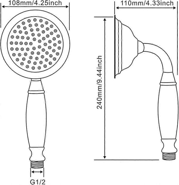 Victorian Messing Bruserhoved Større Størrelse 4,25 Tommer Traditionel Krom-Perfet