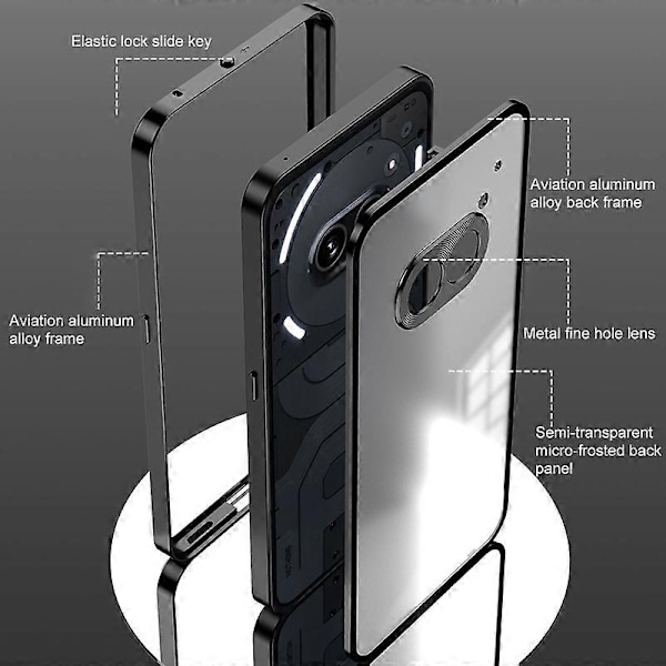 Snap-on Metallram för Nothing Phone 2a-Perfet Black